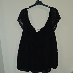 Addition Elle Sheer Black Blouse
